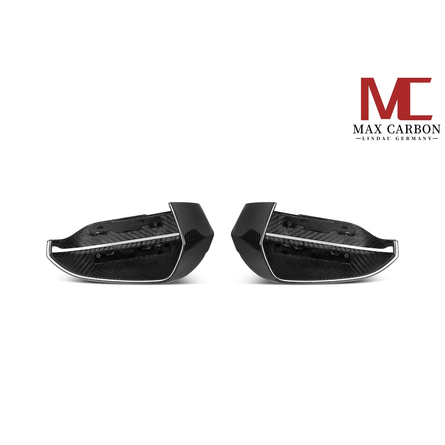 MAX CARBON Dry Carbon Mirror Caps Standard Replacement suitable for BMW 5 Series G60 G61 7 Series G70 M5 G90 G99 