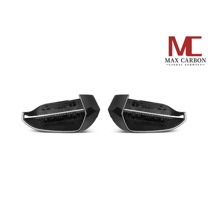 MAX CARBON Dry Carbon Mirror Caps Standard Replacement suitable for BMW 5 Series G60 G61 7 Series G70 M5 G90 G99 