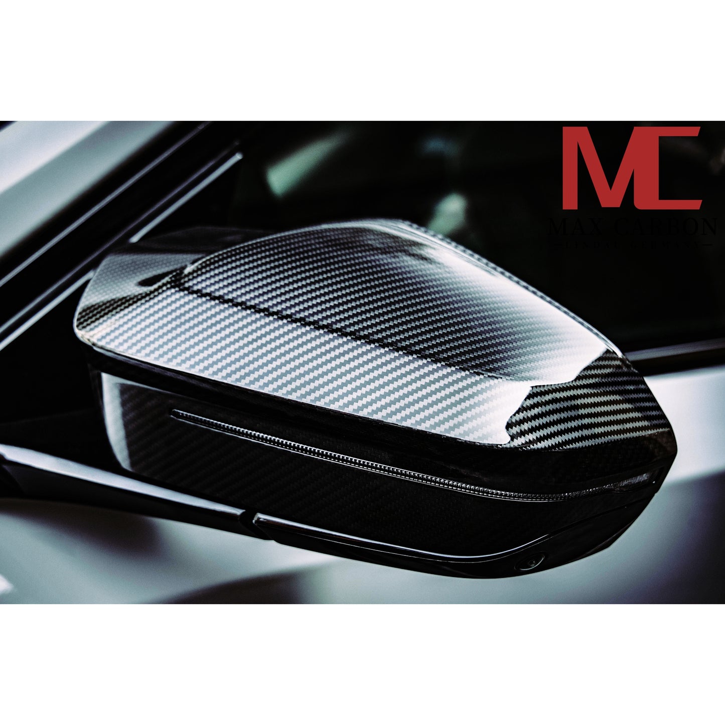 MAX CARBON Real Dry Carbon Prepreg Mirror Caps Sport Mirror Caps Replacement fits for BMW G60 G61 G70 5 Series 7 Series G90 G99 M5 
