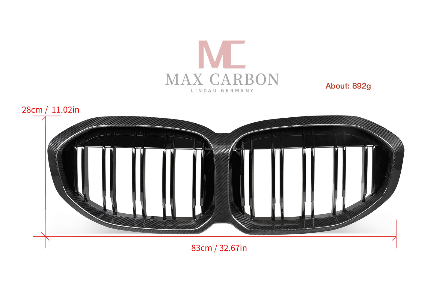 MC MAX CARBON Performance genuine Dry Carbon grille for BMW F40 1 Series incl. M135i