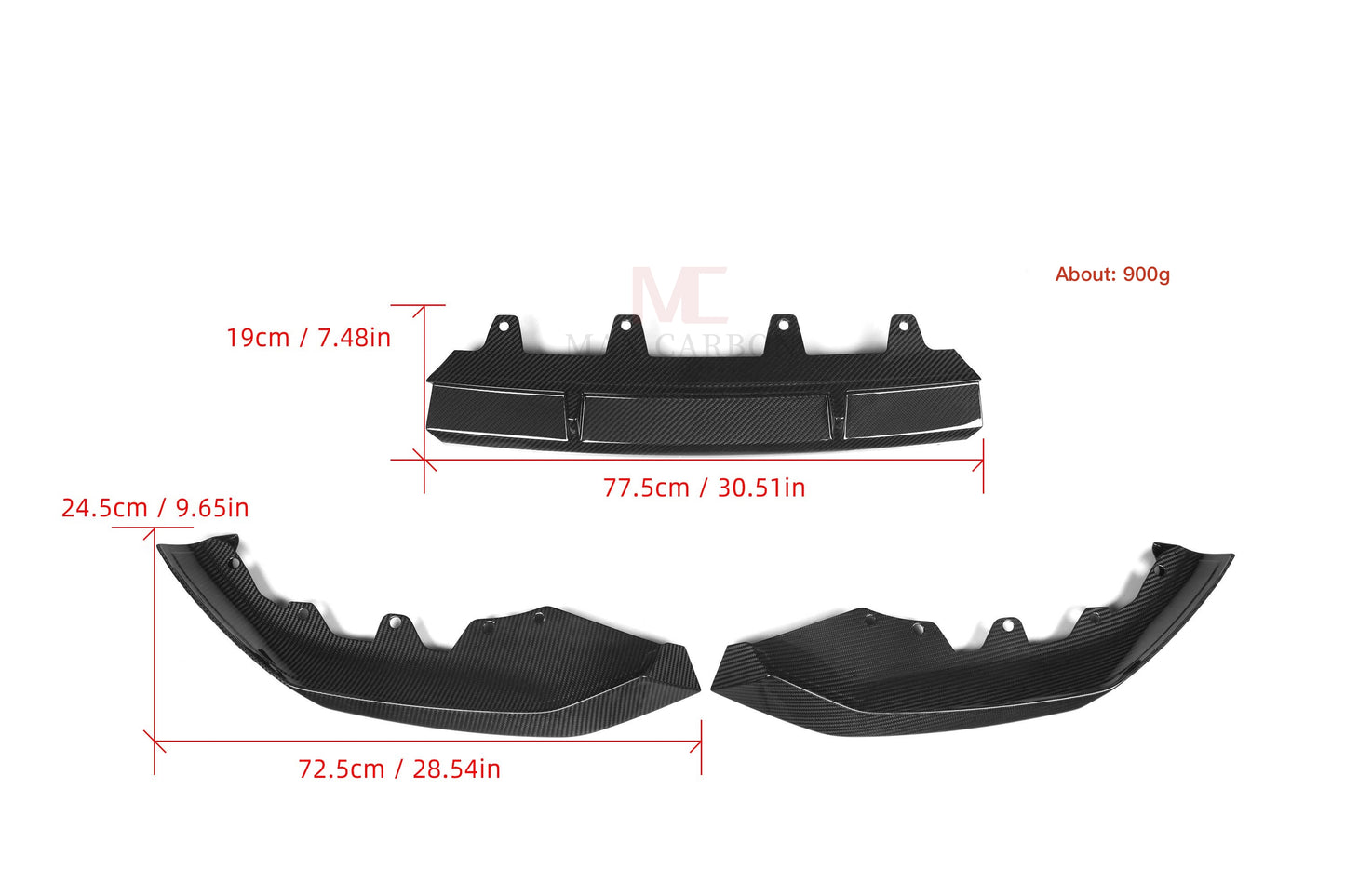 MC Dry Carbon Prepreg Performance large front lip suitable for BMW G30 G31 LCI with M package 