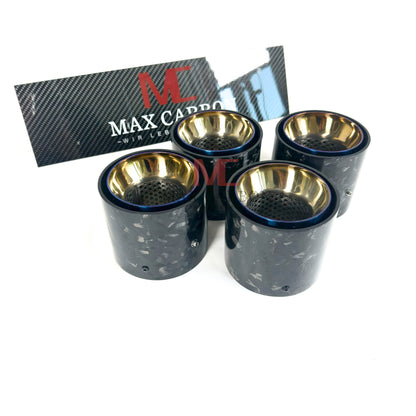 MAX CARBON Forged Carbon Exhaust Replacement Tailpipe Cover for BMW M2 M3 M4 G80 G81 G82 G83 G87 with Original Exhaust Covers 