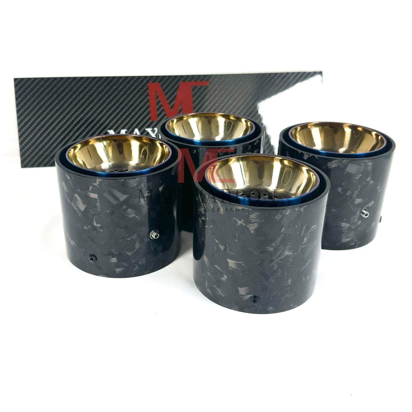 MAX CARBON Forged Carbon Exhaust Replacement Tailpipe Cover for BMW M2 M3 M4 G80 G81 G82 G83 G87 with Original Exhaust Covers 