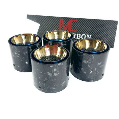 MAX CARBON Forged Carbon Exhaust Replacement Tailpipe Cover for BMW M2 M3 M4 G80 G81 G82 G83 G87 with Original Exhaust Covers 