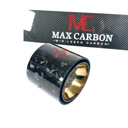 MAX CARBON Forged Carbon Exhaust Replacement Tailpipe Cover for BMW M2 M3 M4 G80 G81 G82 G83 G87 with Original Exhaust Covers 