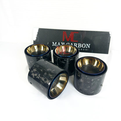 MAX CARBON Forged Carbon Exhaust Replacement Tailpipe Cover for BMW M2 M3 M4 G80 G81 G82 G83 G87 with Original Exhaust Covers 