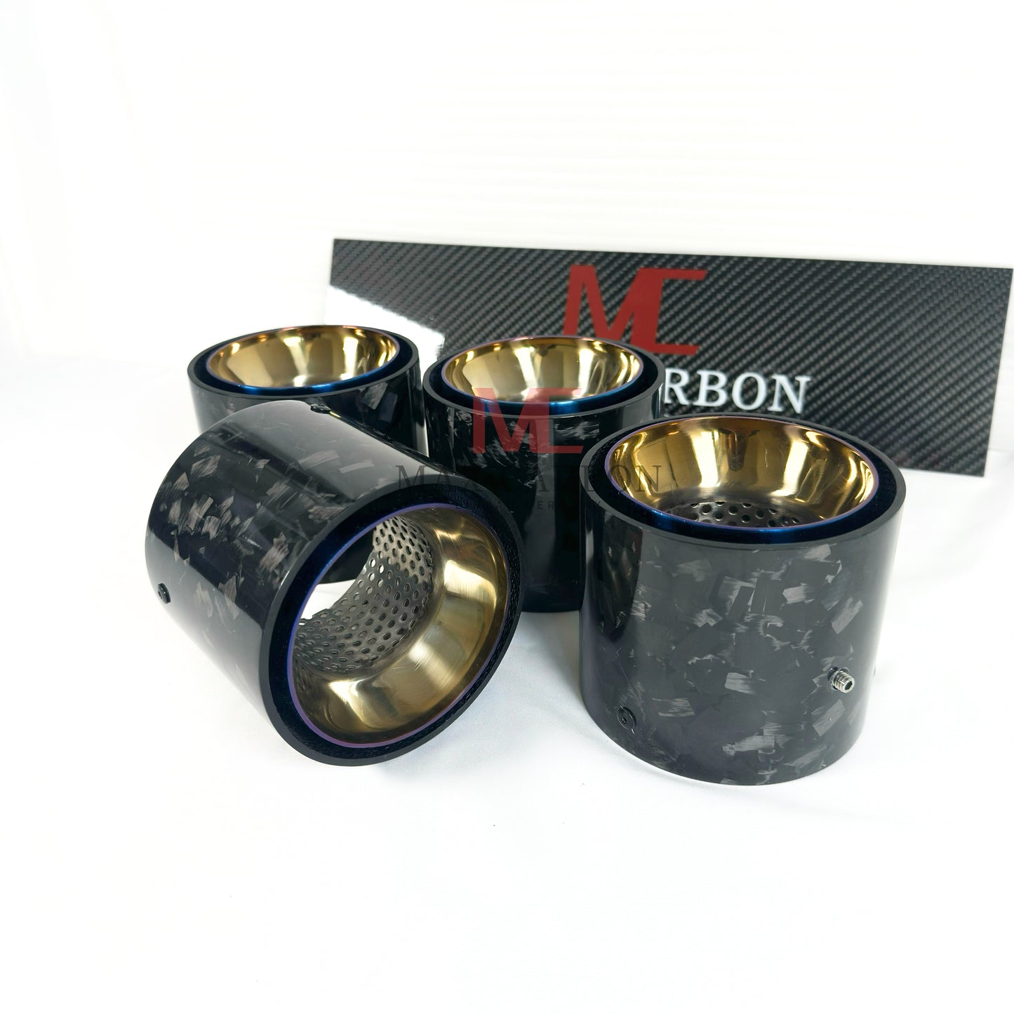 MAX CARBON Forged Carbon Exhaust Replacement Tailpipe Cover for BMW M2 M3 M4 G80 G81 G82 G83 G87 with Original Exhaust Covers 