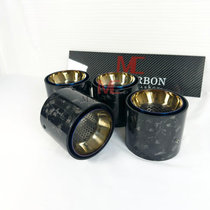 MAX CARBON Forged Carbon Exhaust Replacement Tailpipe Cover for BMW M2 M3 M4 G80 G81 G82 G83 G87 with Original Exhaust Covers 