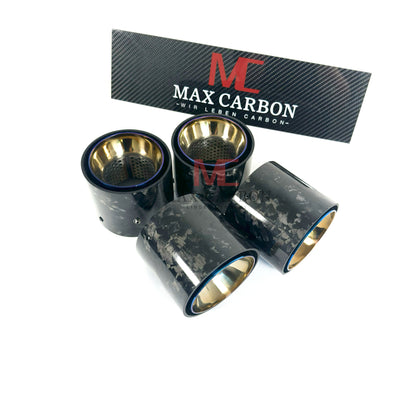 MAX CARBON Forged Carbon Exhaust Replacement Tailpipe Cover for BMW M2 M3 M4 G80 G81 G82 G83 G87 with Original Exhaust Covers 