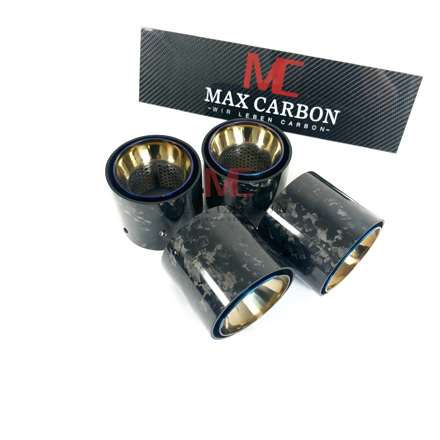 MAX CARBON Forged Carbon Exhaust Replacement Tailpipe Cover for BMW M2 M3 M4 G80 G81 G82 G83 G87 with Original Exhaust Covers 