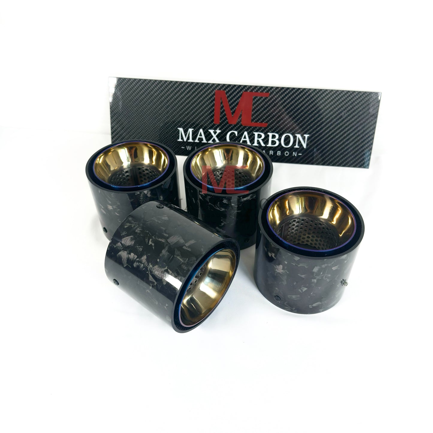 MAX CARBON Forged Carbon Exhaust Replacement Tailpipe Cover for BMW M2 M3 M4 G80 G81 G82 G83 G87 with Original Exhaust Covers 