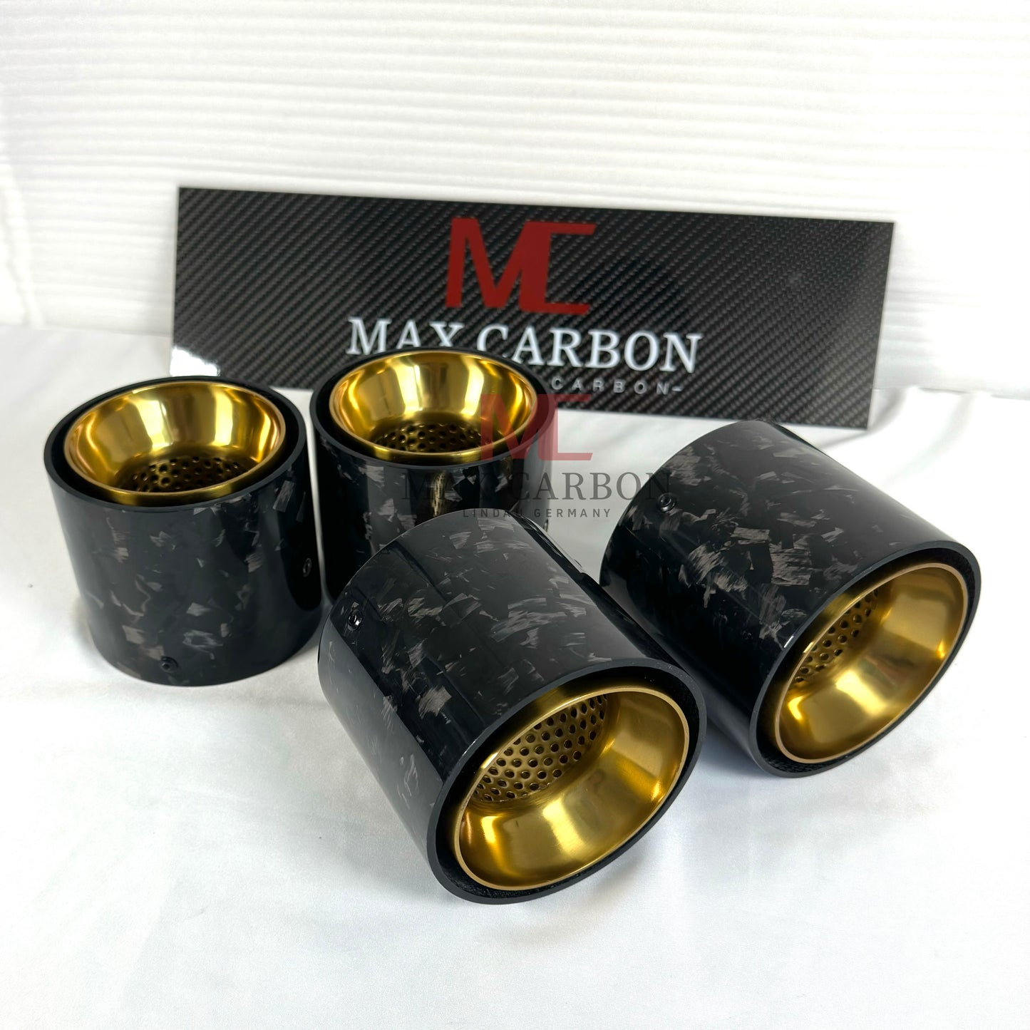 MAX CARBON Forged Carbon Exhaust Replacement Tailpipe Cover for BMW M2 M3 M4 G80 G81 G82 G83 G87 with Original Exhaust Covers 