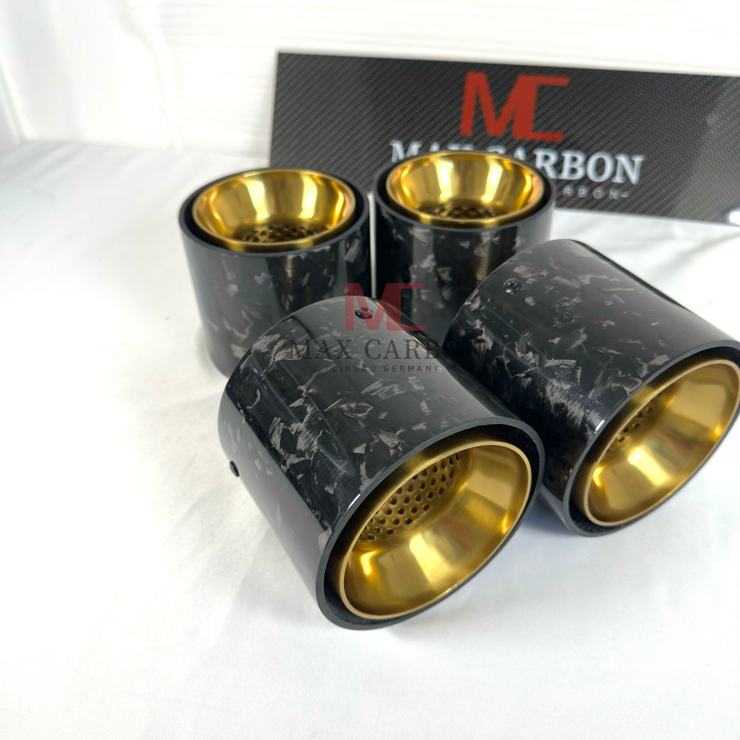 MAX CARBON Forged Carbon Exhaust Replacement Tailpipe Cover for BMW M2 M3 M4 G80 G81 G82 G83 G87 with Original Exhaust Covers 