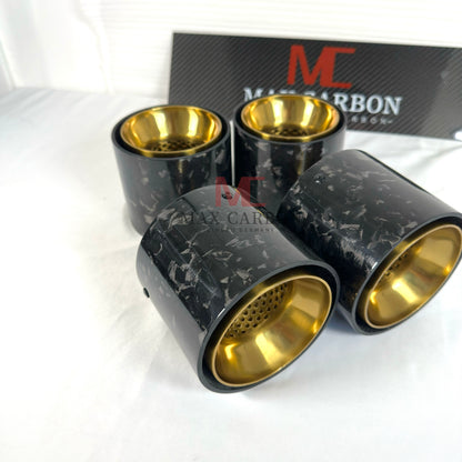 MAX CARBON Forged Carbon Exhaust Replacement Tailpipe Cover for BMW M2 M3 M4 G80 G81 G82 G83 G87 with Original Exhaust Covers 