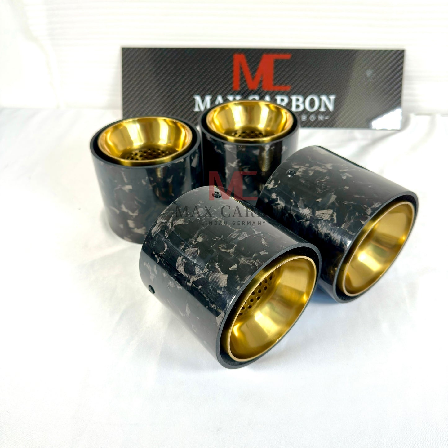 MAX CARBON Forged Carbon Exhaust Replacement Tailpipe Cover for BMW M2 M3 M4 G80 G81 G82 G83 G87 with Original Exhaust Covers 