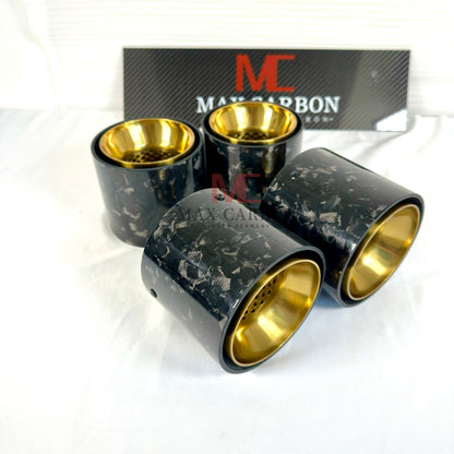 MAX CARBON Forged Carbon Exhaust Replacement Tailpipe Cover for BMW M2 M3 M4 G80 G81 G82 G83 G87 with Original Exhaust Covers 