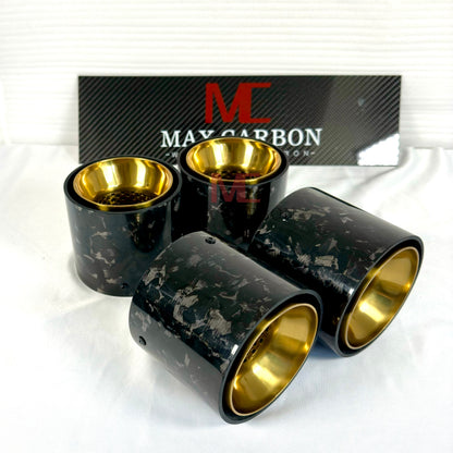 MAX CARBON Forged Carbon Exhaust Replacement Tailpipe Cover for BMW M2 M3 M4 G80 G81 G82 G83 G87 with Original Exhaust Covers 