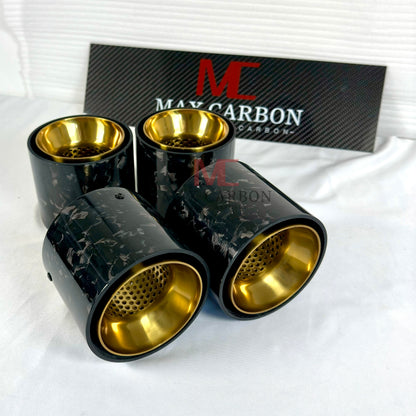 MAX CARBON Forged Carbon Exhaust Replacement Tailpipe Cover for BMW M2 M3 M4 G80 G81 G82 G83 G87 with Original Exhaust Covers 