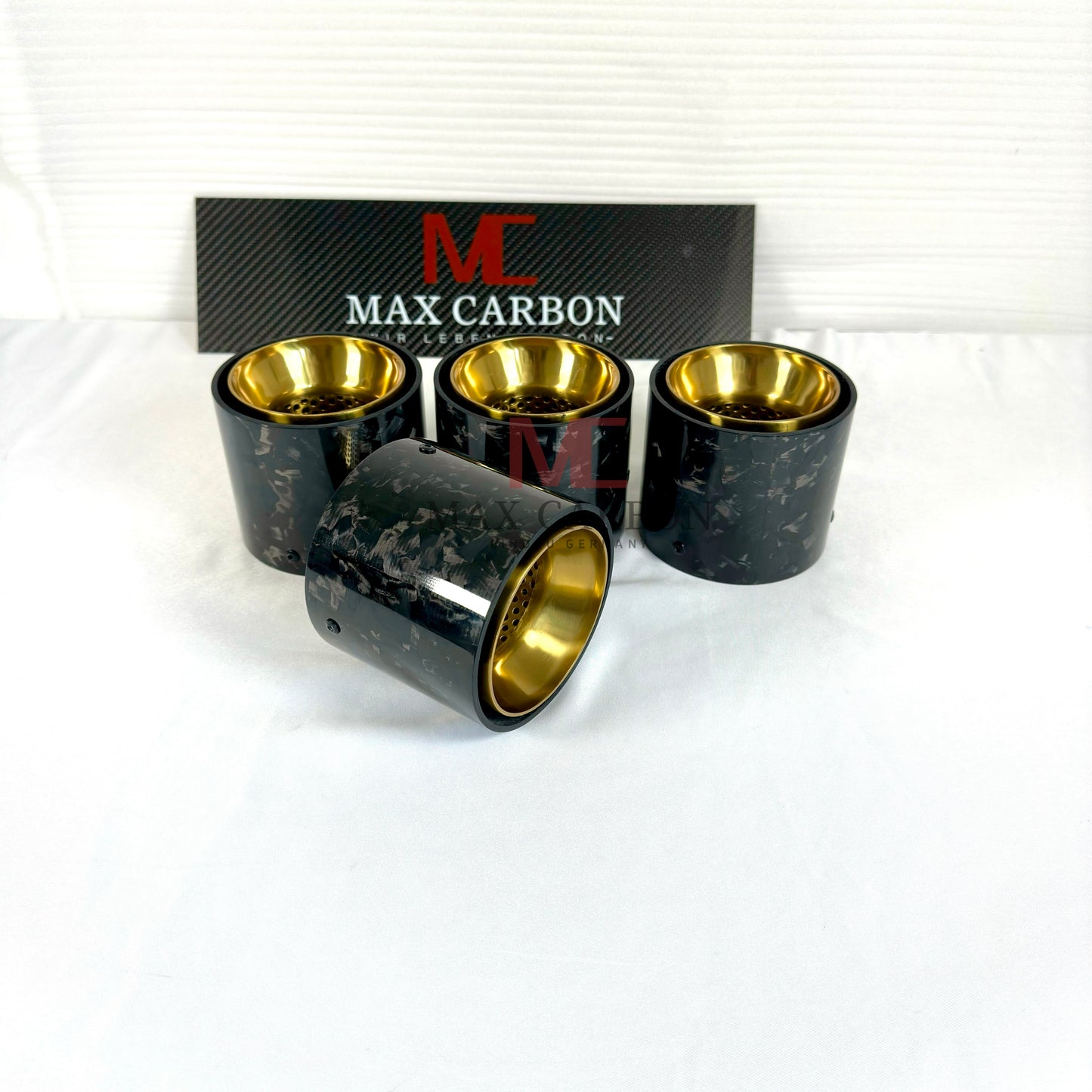 MAX CARBON Forged Carbon Exhaust Replacement Tailpipe Cover for BMW M2 M3 M4 G80 G81 G82 G83 G87 with Original Exhaust Covers 