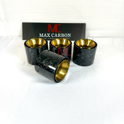 MAX CARBON Forged Carbon Exhaust Replacement Tailpipe Cover for BMW M2 M3 M4 G80 G81 G82 G83 G87 with Original Exhaust Covers 