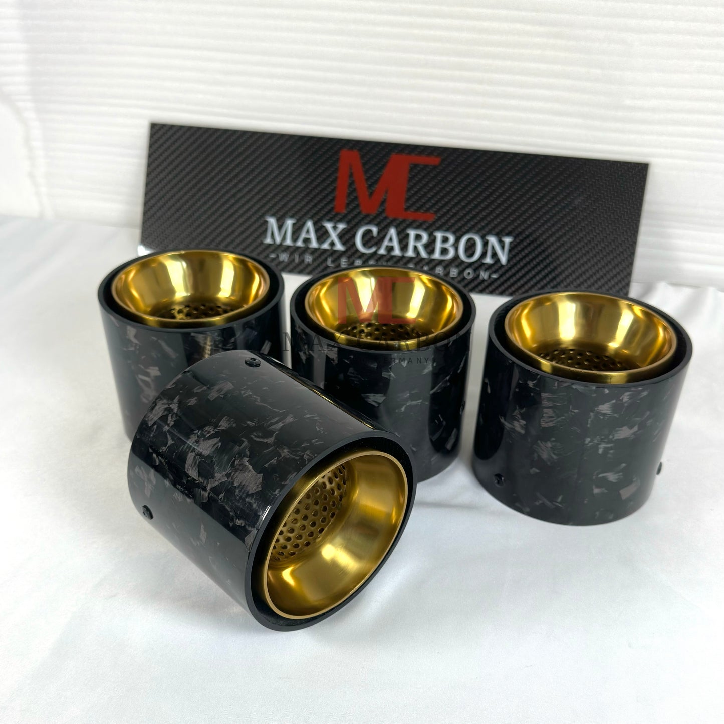 MAX CARBON Forged Carbon Exhaust Replacement Tailpipe Cover for BMW M2 M3 M4 G80 G81 G82 G83 G87 with Original Exhaust Covers 