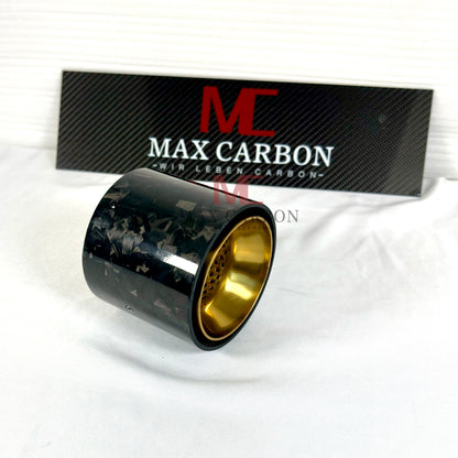 MAX CARBON Forged Carbon Exhaust Replacement Tailpipe Cover for BMW M2 M3 M4 G80 G81 G82 G83 G87 with Original Exhaust Covers 