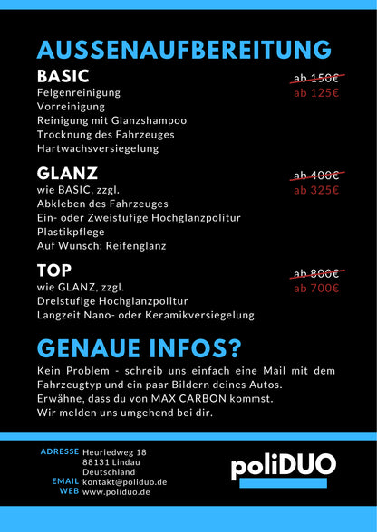 MC Advantage World Partner Services - poliDUO vehicle preparation in Lindau on Lake Constance