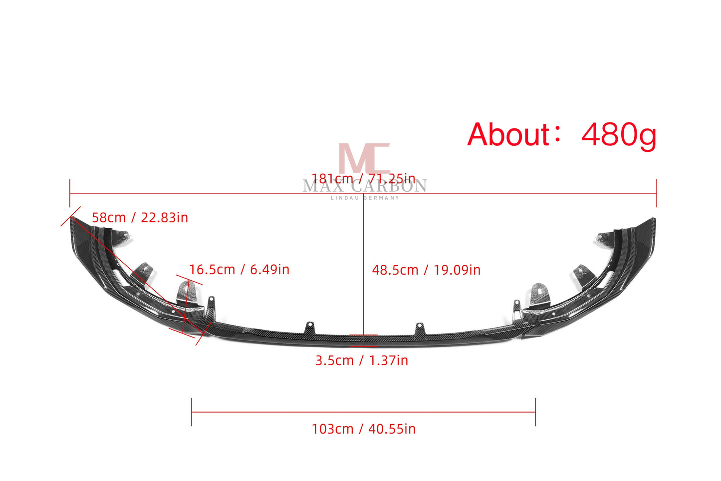 MAX CARBON Performance Real Carbon Dry Carbon Prepreg Front Lip for BMW G42