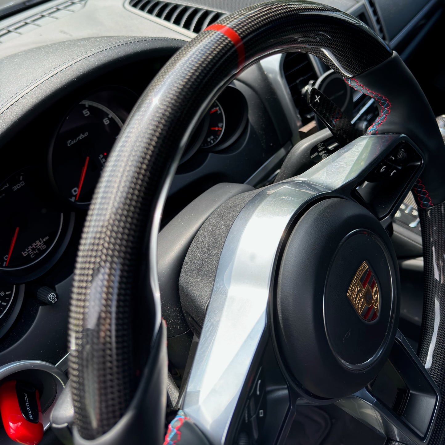 MAX CARBON Performance Carbon Steering Wheel Replacement for Porsche Cayenne Macan 911 Cayman Boxster Panamera 