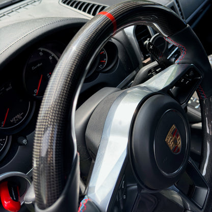 MAX CARBON Performance Carbon Steering Wheel Replacement for Porsche Cayenne Macan 911 Cayman Boxster Panamera 