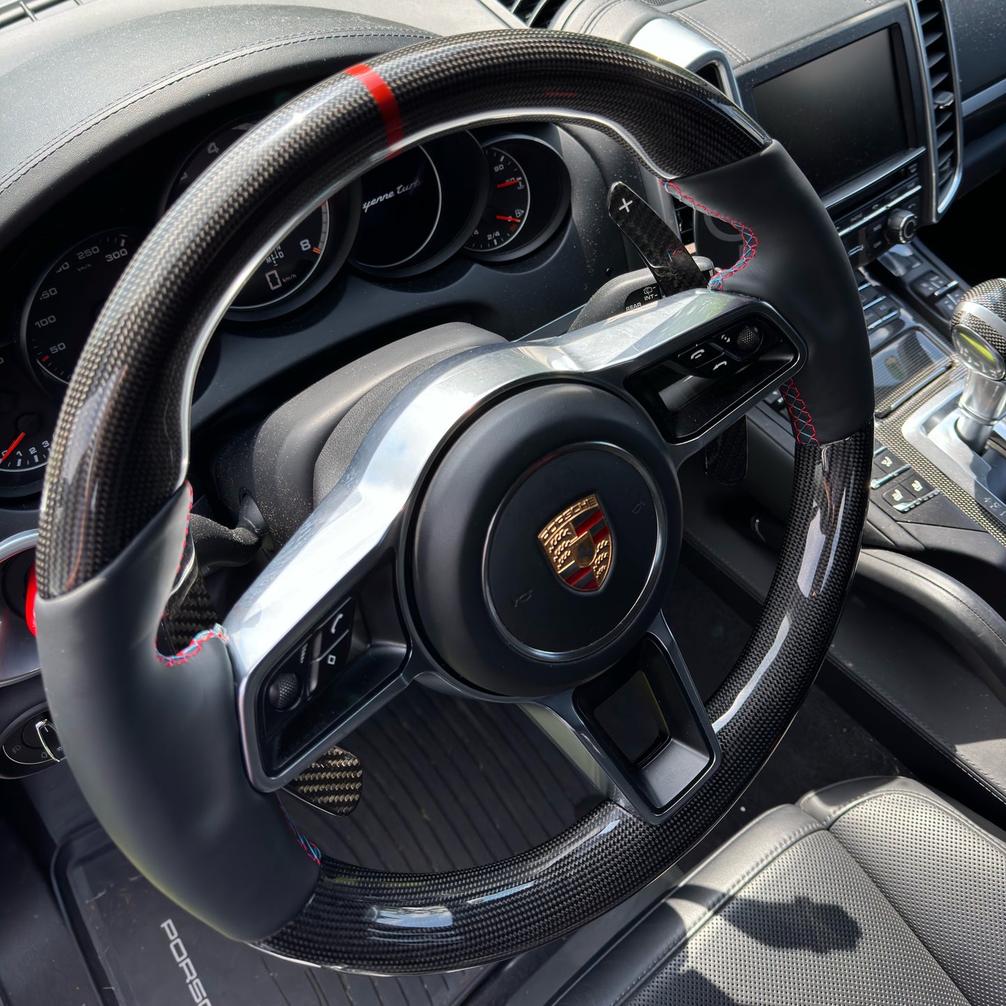 MAX CARBON Performance Carbon Steering Wheel Replacement for Porsche Cayenne Macan 911 Cayman Boxster Panamera 