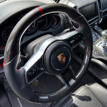 MAX CARBON Performance Carbon Steering Wheel Replacement for Porsche Cayenne Macan 911 Cayman Boxster Panamera 