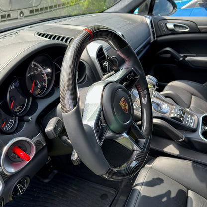 MAX CARBON Performance Carbon Steering Wheel Replacement for Porsche Cayenne Macan 911 Cayman Boxster Panamera 