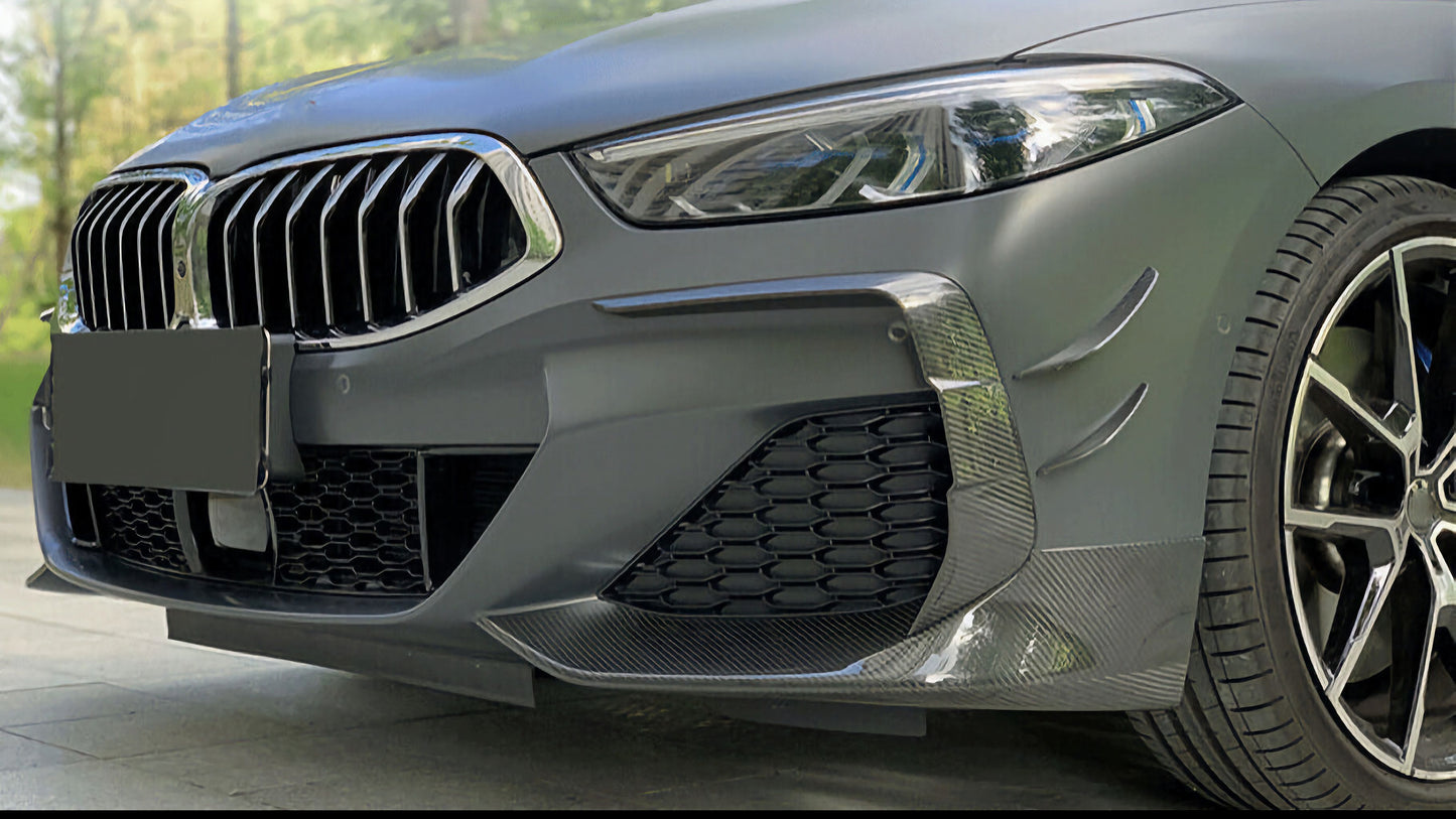 MAX CARBON Performance Real Dry Carbon Front Flaps Spoiler Lip Splitter for BMW G14 G15 G16 M850 840 