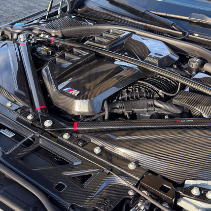 MAX CARBON Performance Dry Carbon Strut Brace Engine Compartment Balance Rod for BMW M3 M4 G80 G81 G82 G83 CSL 