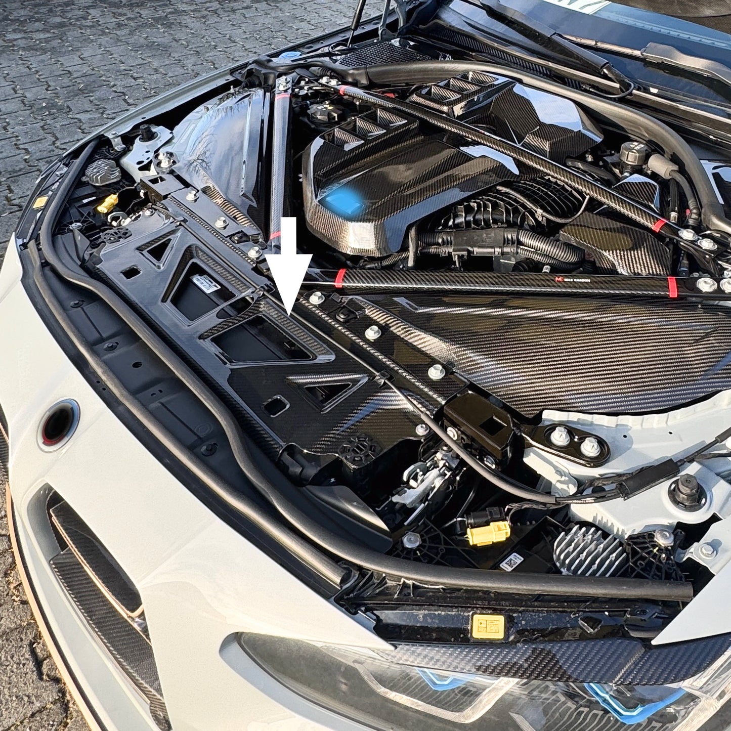 MAX CARBON Shroud Full Replacement Cooling Shroud Slam Panel for BMW G80 G81 G82 G83 G87 M3 M4 M2