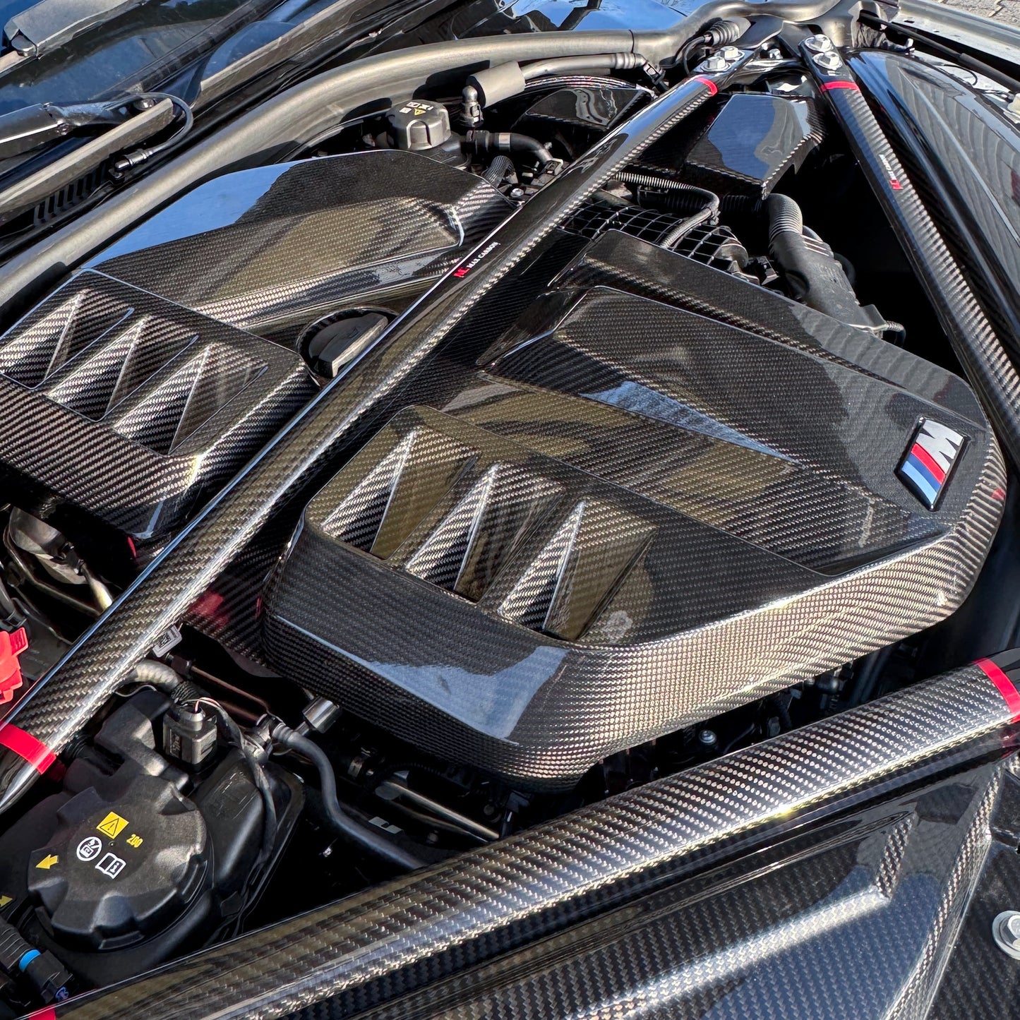 MAX CARBON Performance Dry Carbon Strut Brace Engine Compartment Balance Rod for BMW M3 M4 G80 G81 G82 G83 CSL 