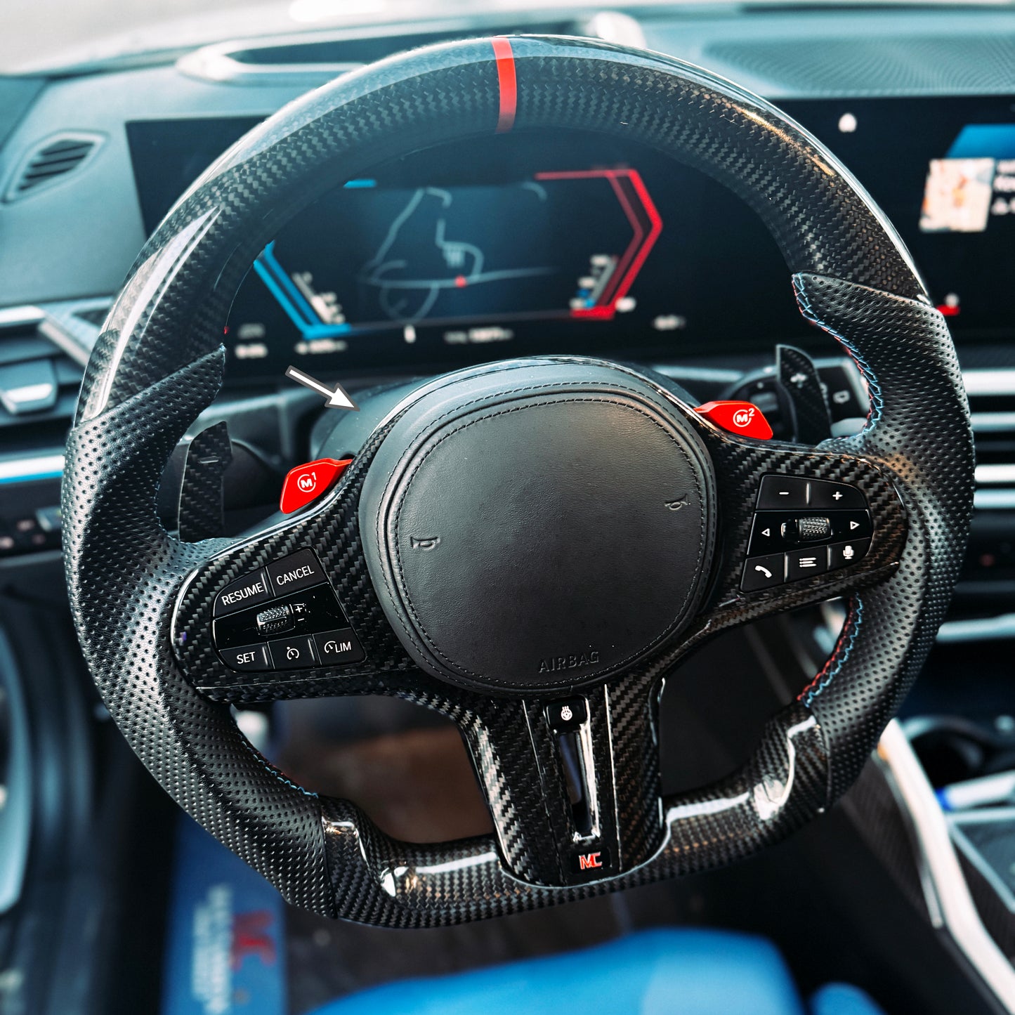 MAX CARBON Dry Carbon Prepreg Steering Wheel Upper Cover Clasp Replacement for BMW M2 G87 M3 G80 G81 M4 G82 G83 M5 F90 M8 F92 F93 F91 X3M F97 X4M F98 X5M F95 X6M F96 XM 