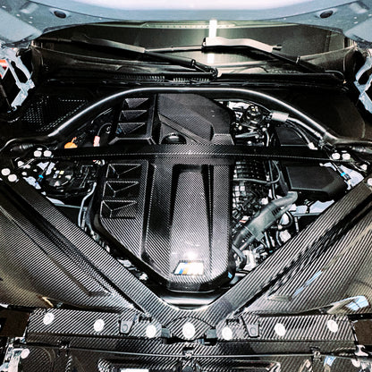 MAX CARBON Performance Dry Carbon Strut Brace Engine Compartment Balance Rod for BMW M3 M4 G80 G81 G82 G83 CSL 