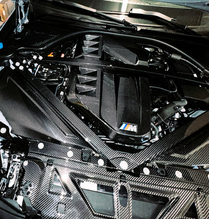 MAX CARBON Performance Dry Carbon Strut Brace Engine Compartment Balance Rod for BMW M3 M4 G80 G81 G82 G83 CSL 