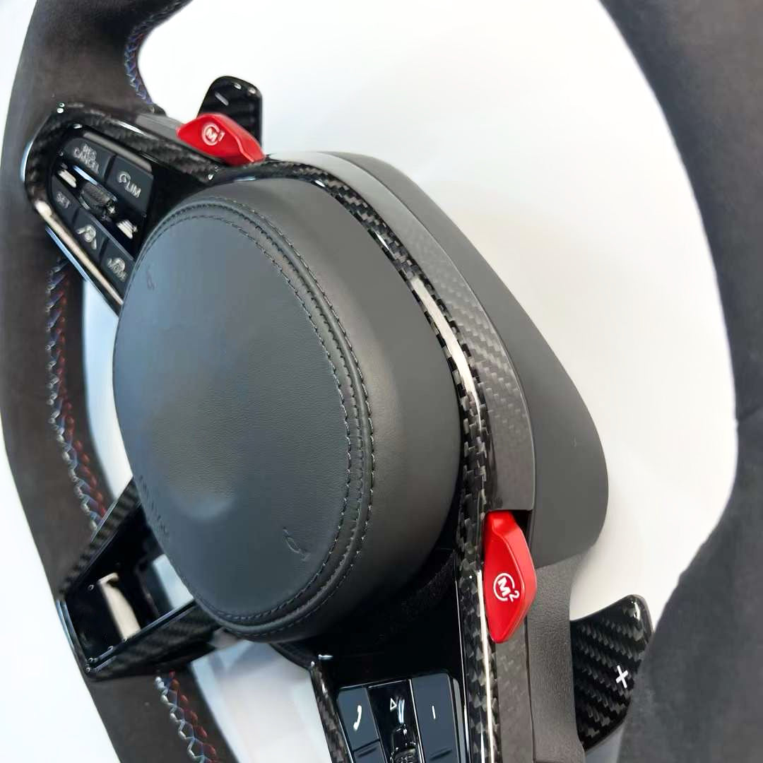 MAX CARBON Dry Carbon Prepreg Steering Wheel Cover Replacement for BMW M2 G87 LCI M3 G80 G81 LCI M4 G82 G83 LCI 