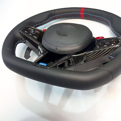 MAX CARBON Dry Carbon Prepreg Steering Wheel Cover Replacement for BMW M2 G87 LCI M3 G80 G81 LCI M4 G82 G83 LCI 