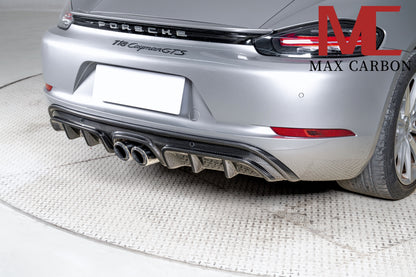 MAX CARBON DRY Carbon rear diffuser replacement diffuser suitable for Porsche 718 982 Cayman Boxster 