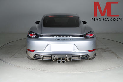 MAX CARBON DRY Carbon rear diffuser replacement diffuser suitable for Porsche 718 982 Cayman Boxster 