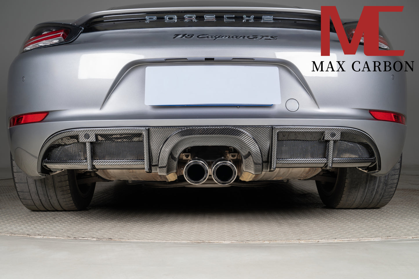 MAX CARBON DRY Carbon rear diffuser replacement diffuser suitable for Porsche 718 982 Cayman Boxster 