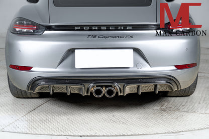MAX CARBON DRY Carbon rear diffuser replacement diffuser suitable for Porsche 718 982 Cayman Boxster 