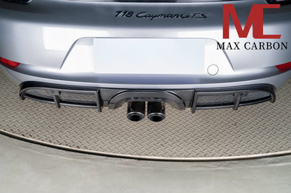 MAX CARBON DRY Carbon rear diffuser replacement diffuser suitable for Porsche 718 982 Cayman Boxster 