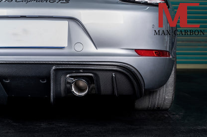 MAX CARBON DRY Carbon rear diffuser replacement diffuser suitable for Porsche 718 982 Cayman Boxster only GT4 and Spyder 