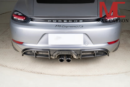 MAX CARBON DRY Carbon rear diffuser replacement diffuser suitable for Porsche 718 982 Cayman Boxster 