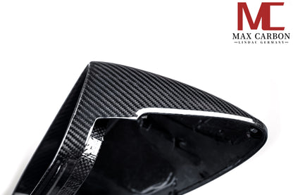 MAX CARBON Performance genuine dry carbon replacement mirror caps for Porsche 911 992 Taycan